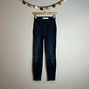 AYR dark wash raw hem skinny jeans
